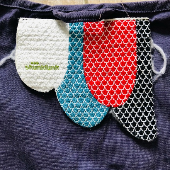 Skunkfunk Navy Blue White Line Detailed Dress - Picture 8 of 10